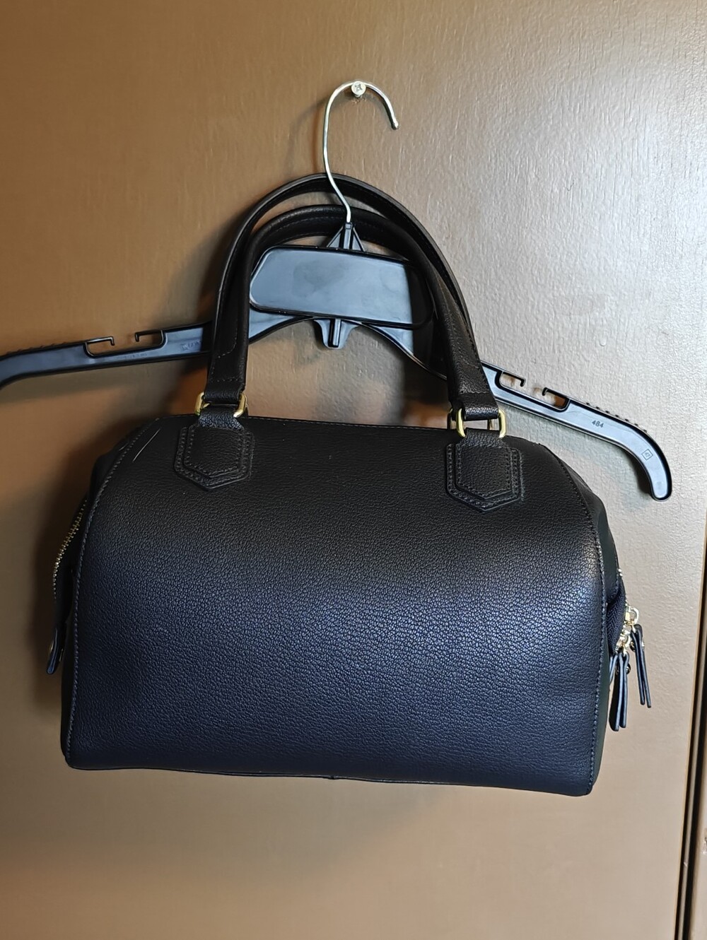Ora Delphine Josie Black Leather Satchel Handbag